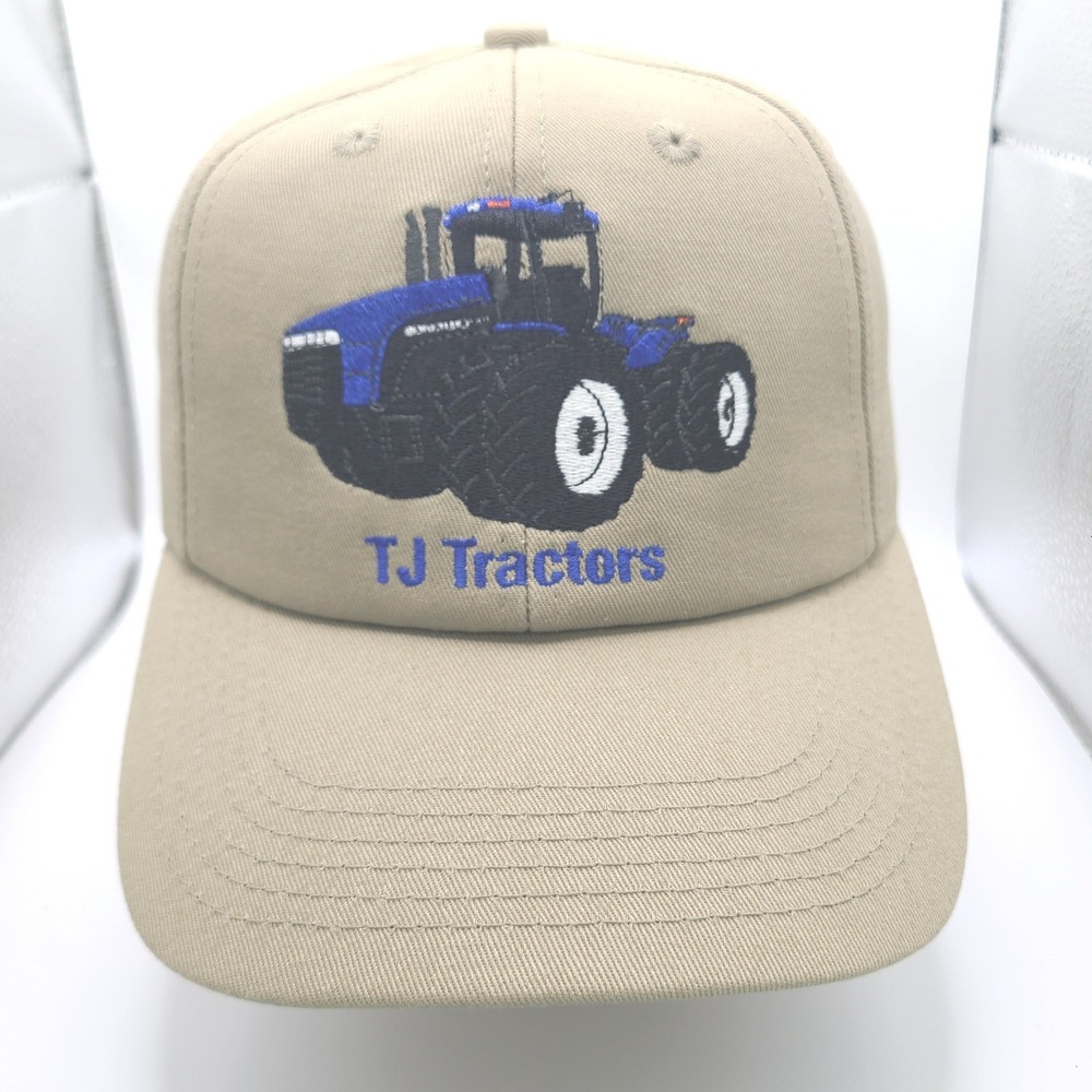 New Holland TJ Tractors Farm Tractor Snapback Hat Tan Embroidered Agriculture